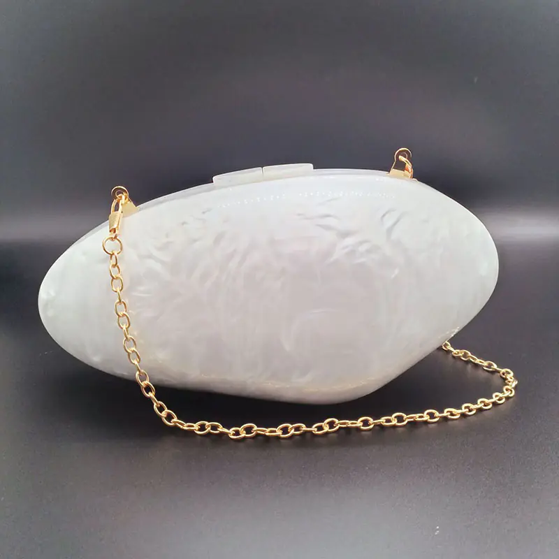 Pearlescent Acrylic Party Clutch Evening Bag Wallet - Image 5