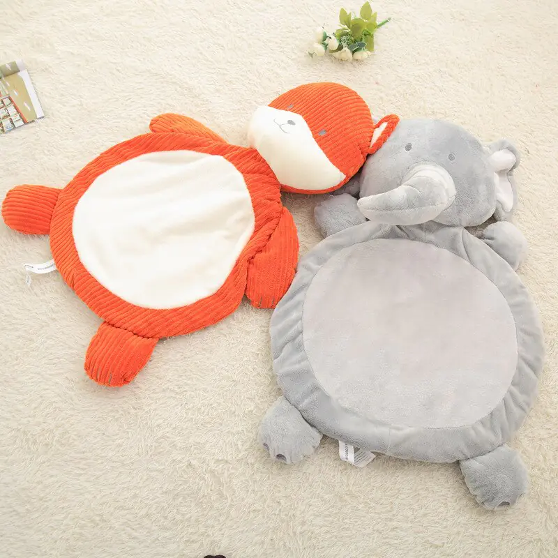Plush Cute Cartoon Elephant and Fox Baby Play Mat - Image 5