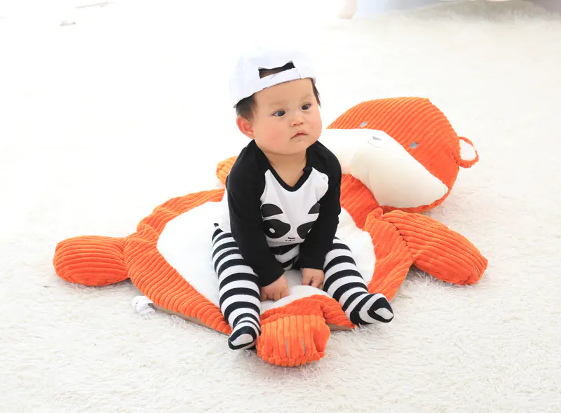 Plush Cute Cartoon Elephant and Fox Baby Play Mat - Image 6