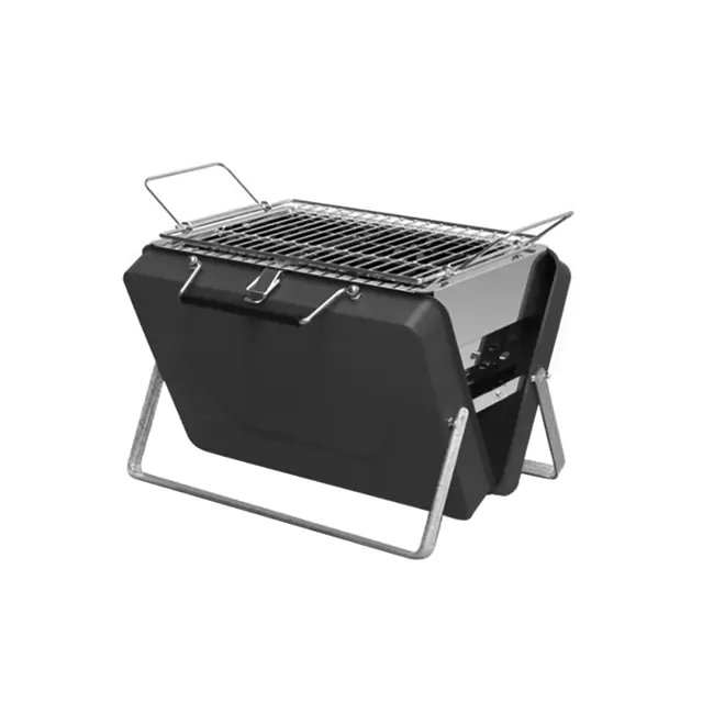 Portable Camping BBQ Folding Cooking Charcoal Coal Stainless Steel Grill - Image 10