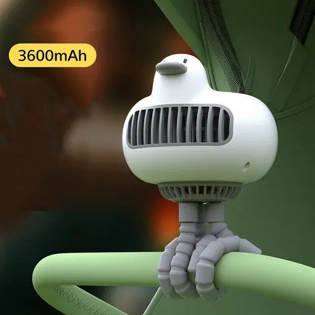 Portable Duck-Shaped Baby Stroller Fan: Adjustable, USB-Charged - Image 10