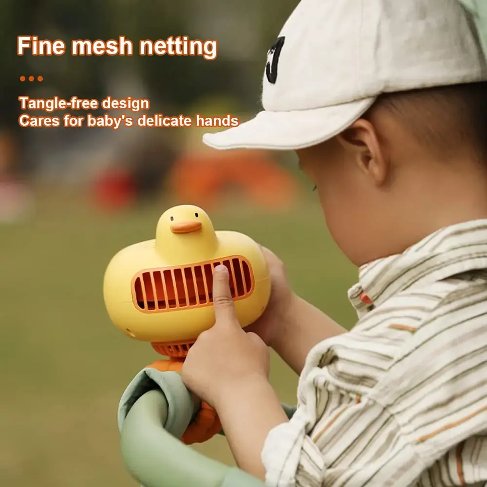 Portable Duck-Shaped Baby Stroller Fan: Adjustable, USB-Charged - Image 3
