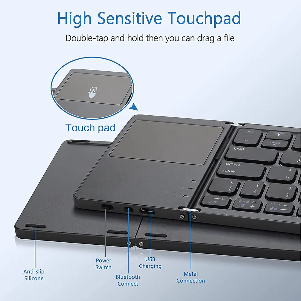Portable Mini Three-Fold Bluetooth Keyboard - Image 3