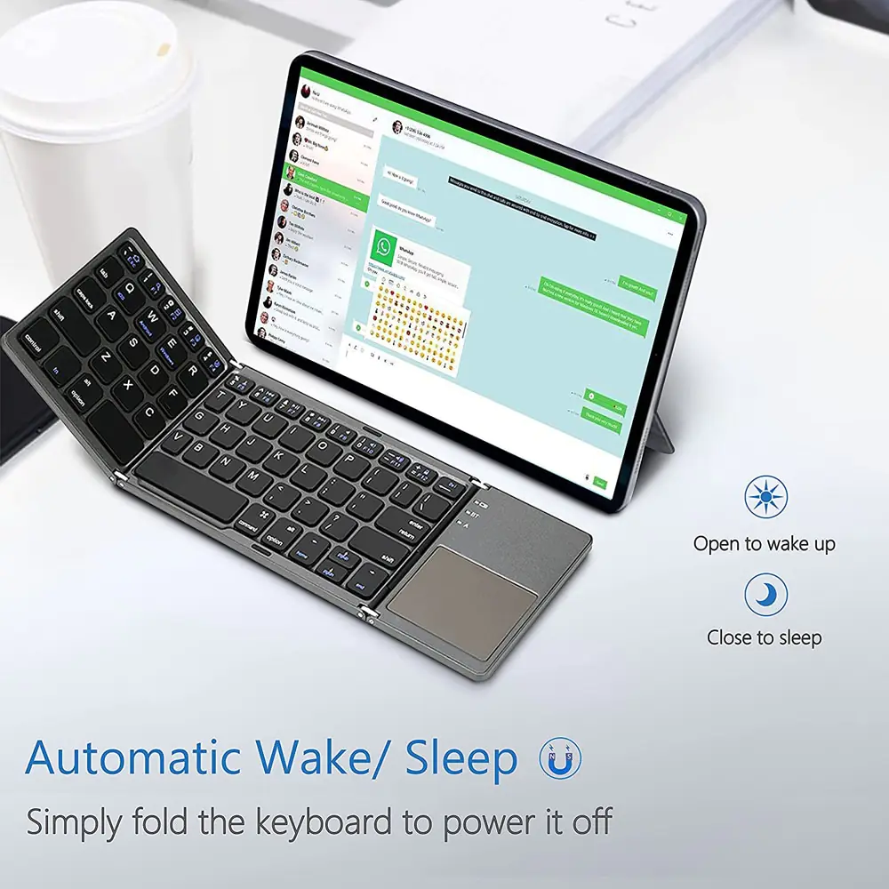 Portable Mini Three-Fold Bluetooth Keyboard - Image 5