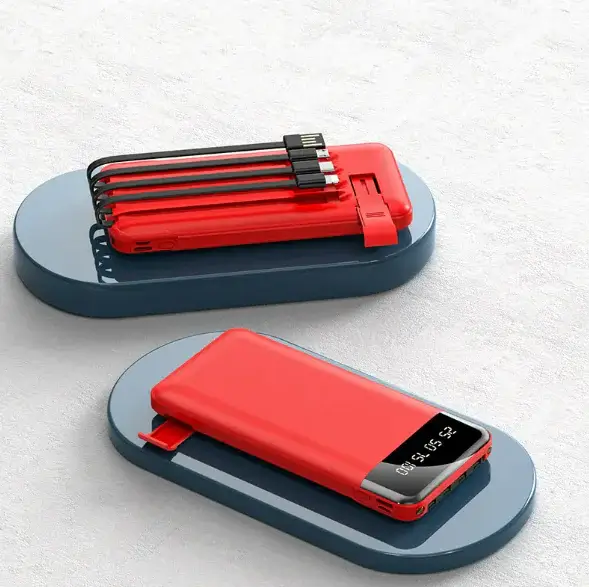 Ultra-Thin Portable Power Bank with Built-in Cable - Image 3