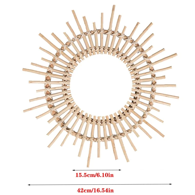 Precise Title: Rattan Round Wall Hang Makeup Mirror - Image 7