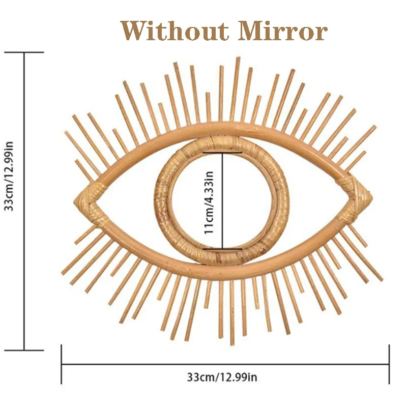 Precise Title: Rattan Round Wall Hang Makeup Mirror - Image 9