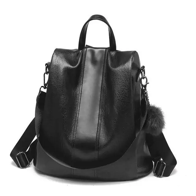 Premium Leather Waterproof 3 Way Anti Theft Women's Backpack - Image 2