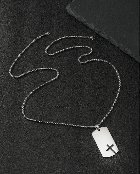 Punk Laser-Cut Stainless Steel Necklace - Image 3