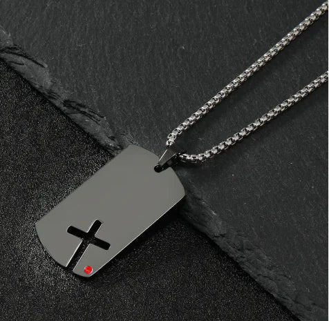 Punk Laser-Cut Stainless Steel Necklace - Image 5