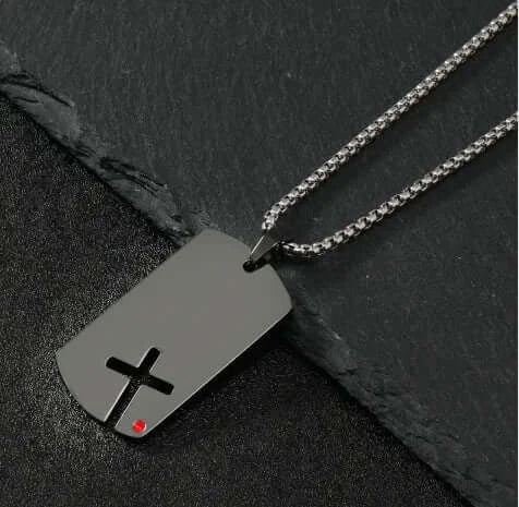 Punk Laser-Cut Stainless Steel Necklace - Image 8