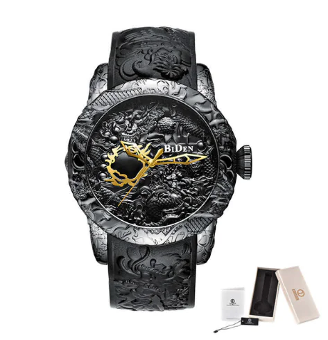 Quartz Men's Watch with Large Dial and Rubber Strap - Image 2