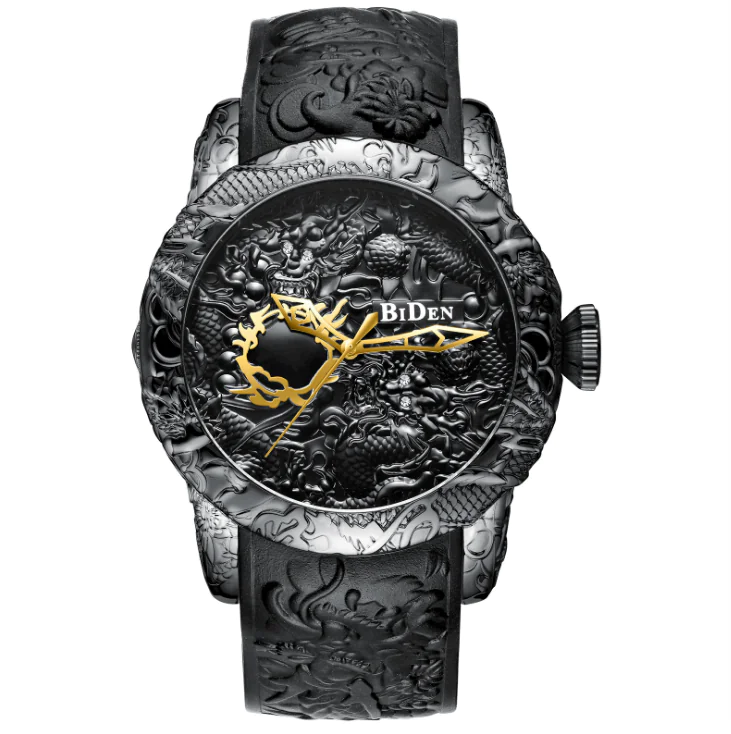Quartz Men's Watch with Large Dial and Rubber Strap - Image 4