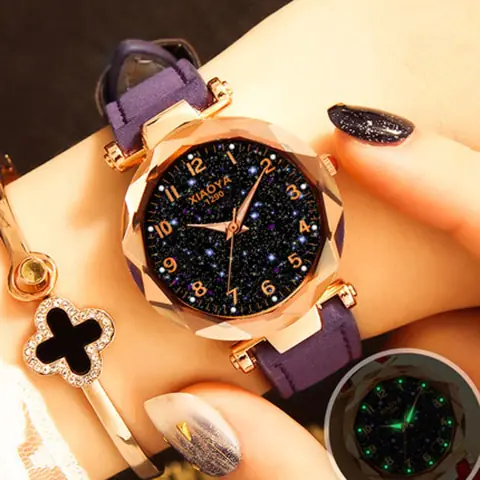Quartz Women's Watch with Luminous Starry Design - Image 10