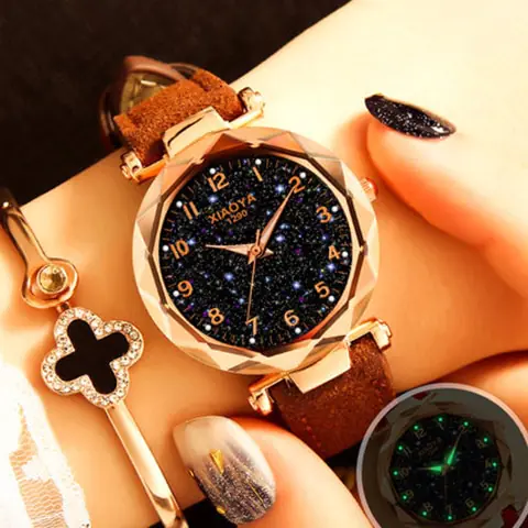 Quartz Women's Watch with Luminous Starry Design - Image 2