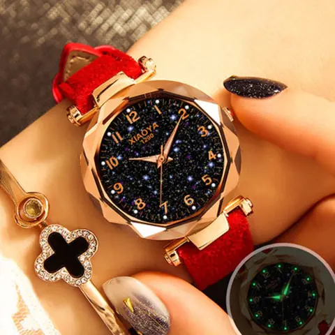 Quartz Women's Watch with Luminous Starry Design - Image 5