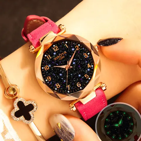 Quartz Women's Watch with Luminous Starry Design - Image 7