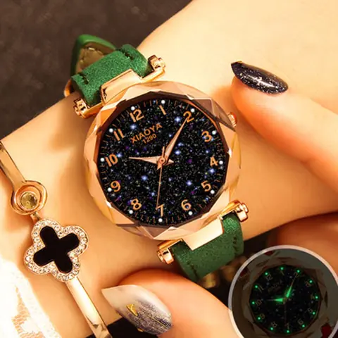 Quartz Women's Watch with Luminous Starry Design - Image 8