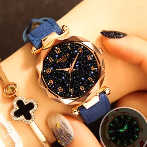 Quartz Women's Watch with Luminous Starry Design - Image 9