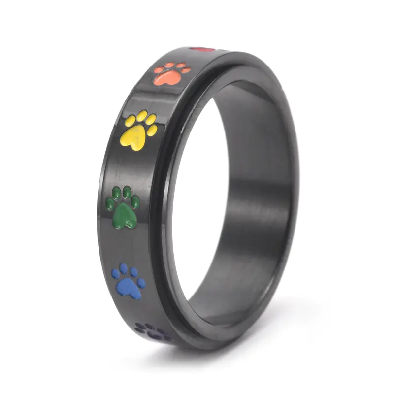 Rainbow Rotatable Stainless Steel Ring for Women - Image 10