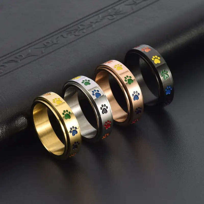 Rainbow Rotatable Stainless Steel Ring for Women - Image 12