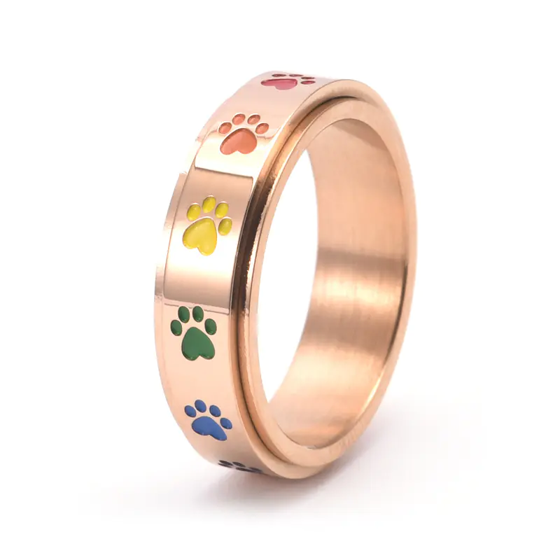 Rainbow Rotatable Stainless Steel Ring for Women - Image 6