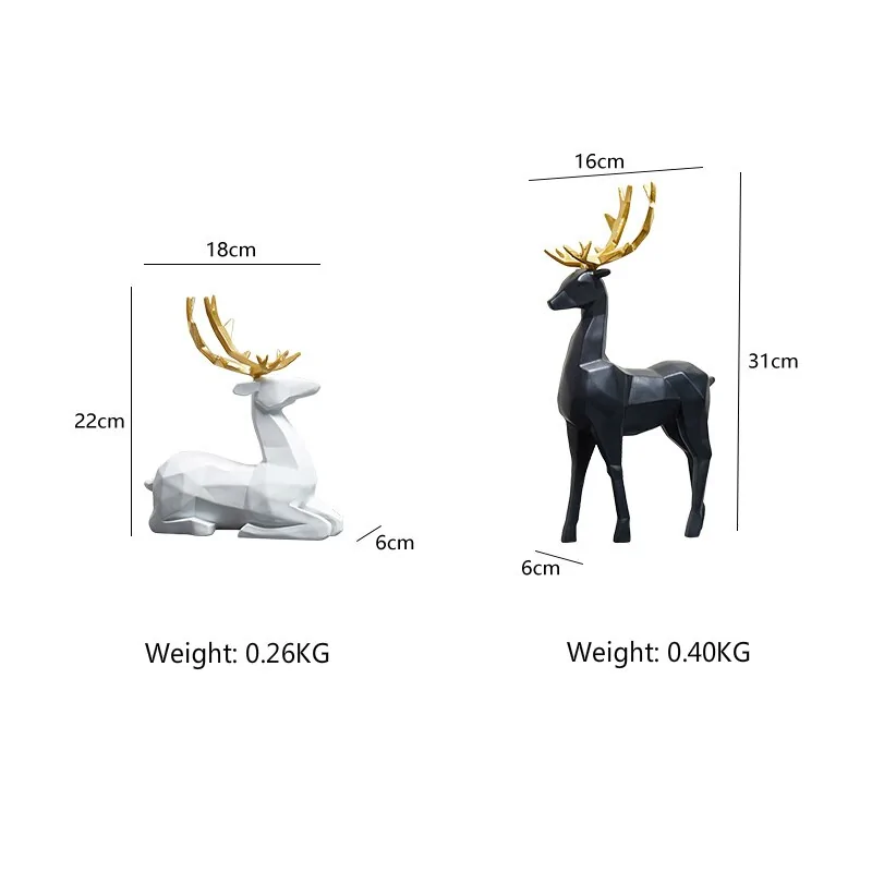 Resin Deer Statue Sculpture Ornament - Image 6