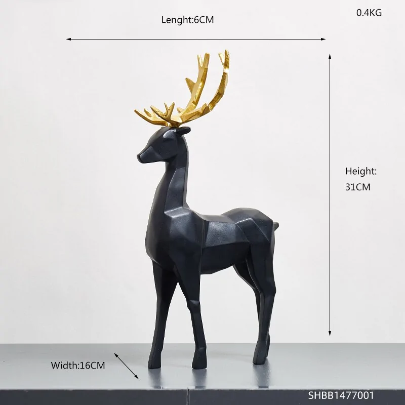 Resin Deer Statue Sculpture Ornament - Image 8