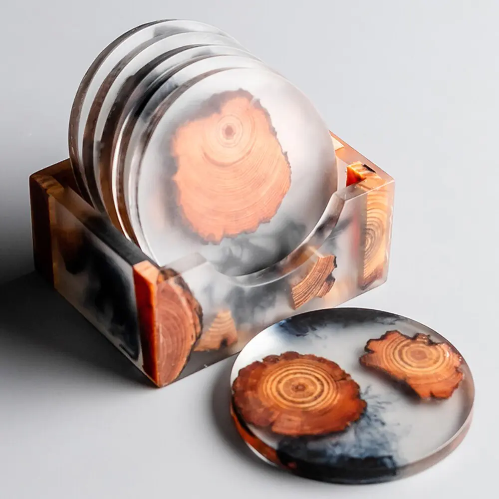 Resin Pine Coasters: 6-Piece Set - Image 2