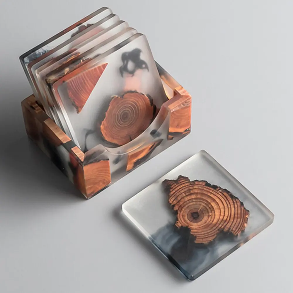 Resin Pine Coasters: 6-Piece Set - Image 3