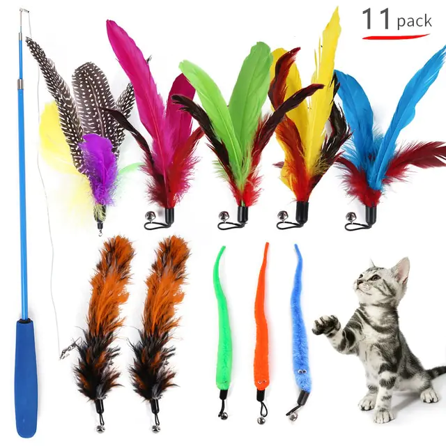 Retractable Cat Feather Toy for Indoor Cats - Image 2