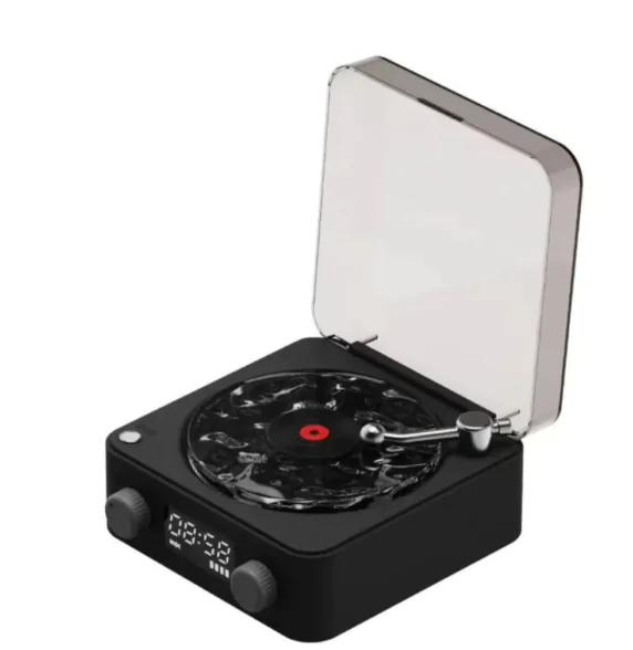Retro Bluetooth Turntable Speaker with RGB Lamp - Image 11
