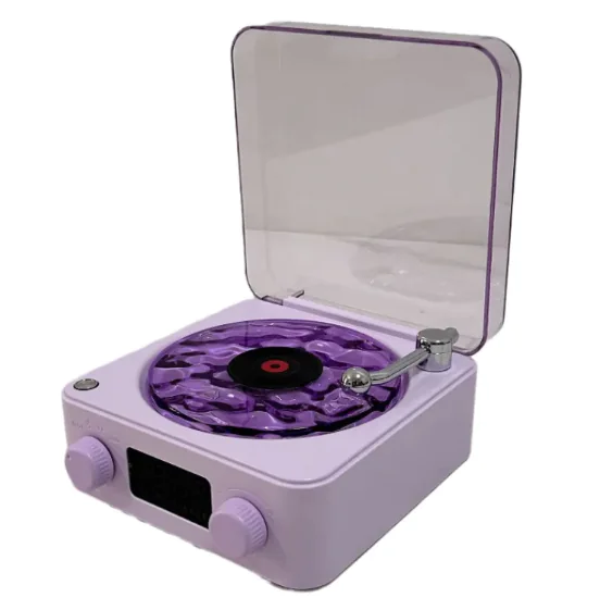 Retro Bluetooth Turntable Speaker with RGB Lamp - Image 12