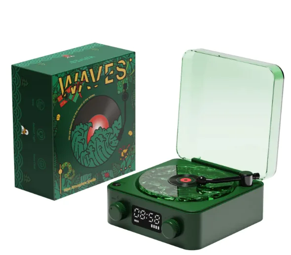Retro Bluetooth Turntable Speaker with RGB Lamp - Image 16
