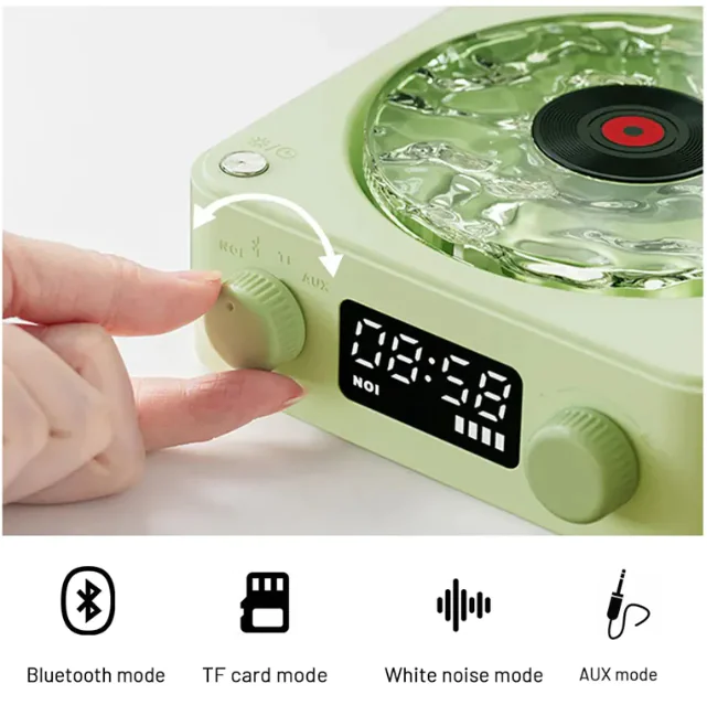 Retro Bluetooth Turntable Speaker with RGB Lamp - Image 2