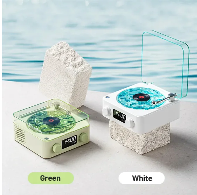 Retro Bluetooth Turntable Speaker with RGB Lamp - Image 3