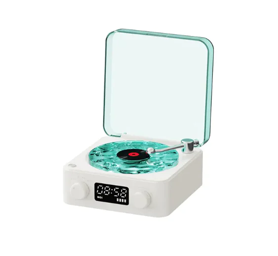 Retro Bluetooth Turntable Speaker with RGB Lamp - Image 6