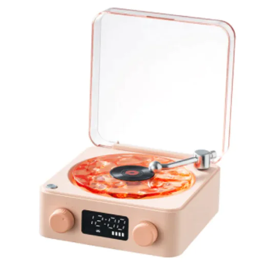 Retro Bluetooth Turntable Speaker with RGB Lamp - Image 7