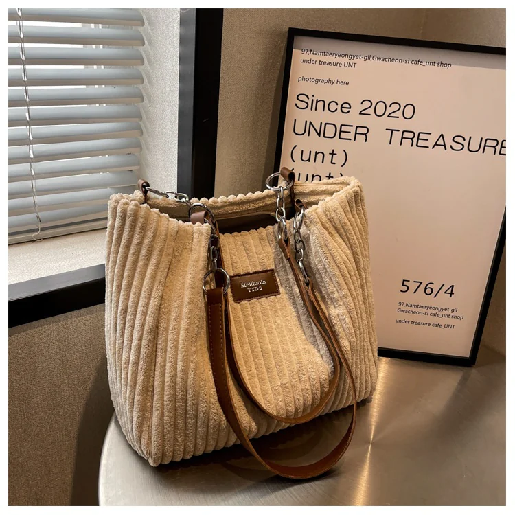 Retro Corduroy Shoulder Bag - Image 10