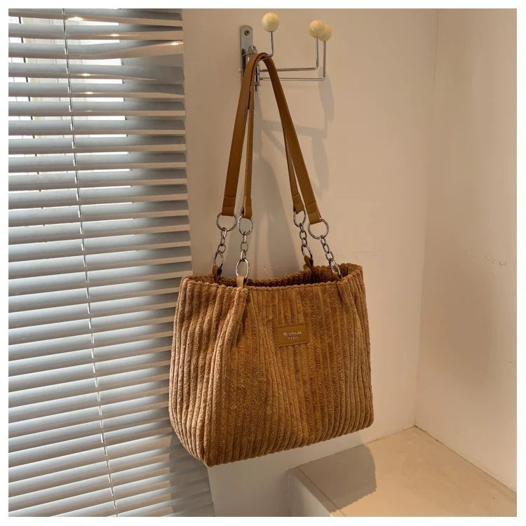 Retro Corduroy Shoulder Bag - Image 4