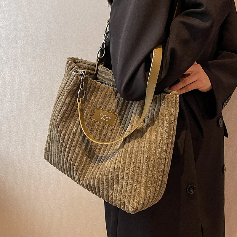 Retro Corduroy Shoulder Bag - Image 8