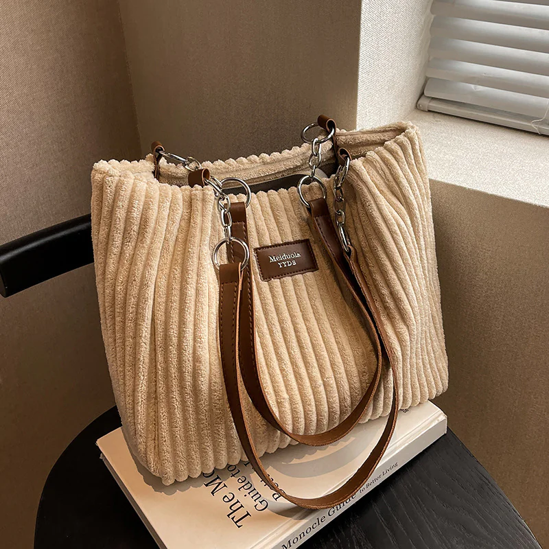 Retro Corduroy Shoulder Bag - Image 9