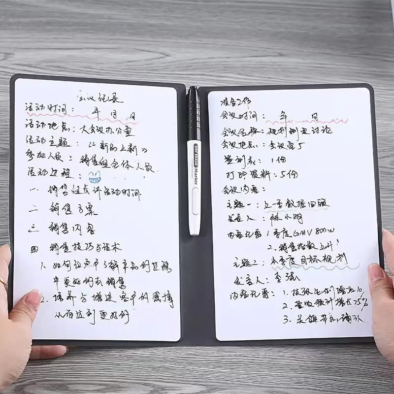 Reusable Whiteboard Notebook Leather Memo - Image 5