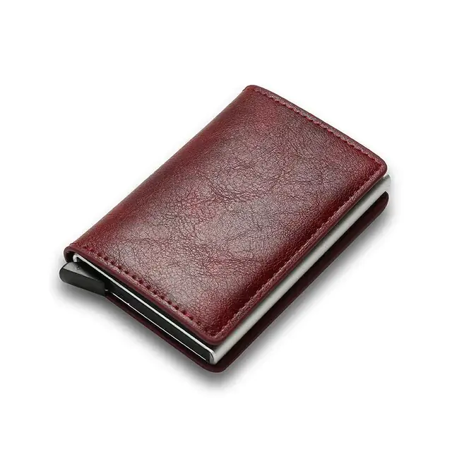 RFID Black Magic Trifold Leather Slim Mini Wallet - Image 18