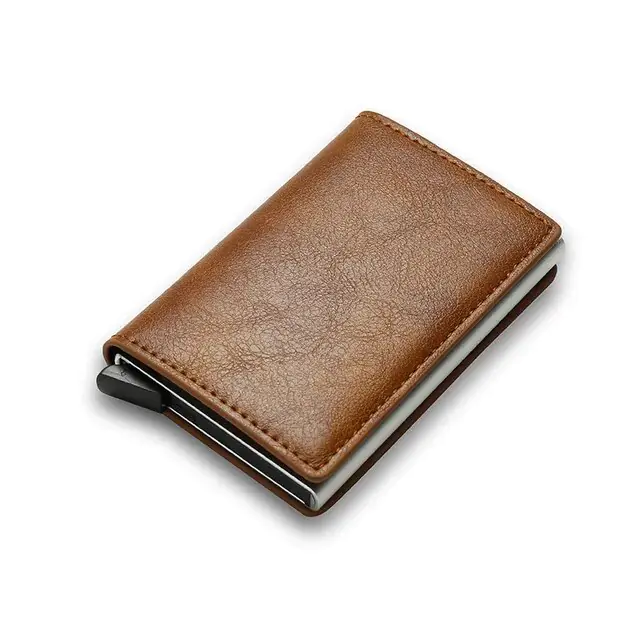 RFID Black Magic Trifold Leather Slim Mini Wallet - Image 20