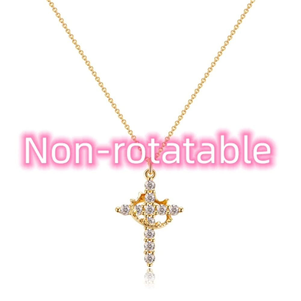 Rotatable Cross Crown Necklace - Image 7