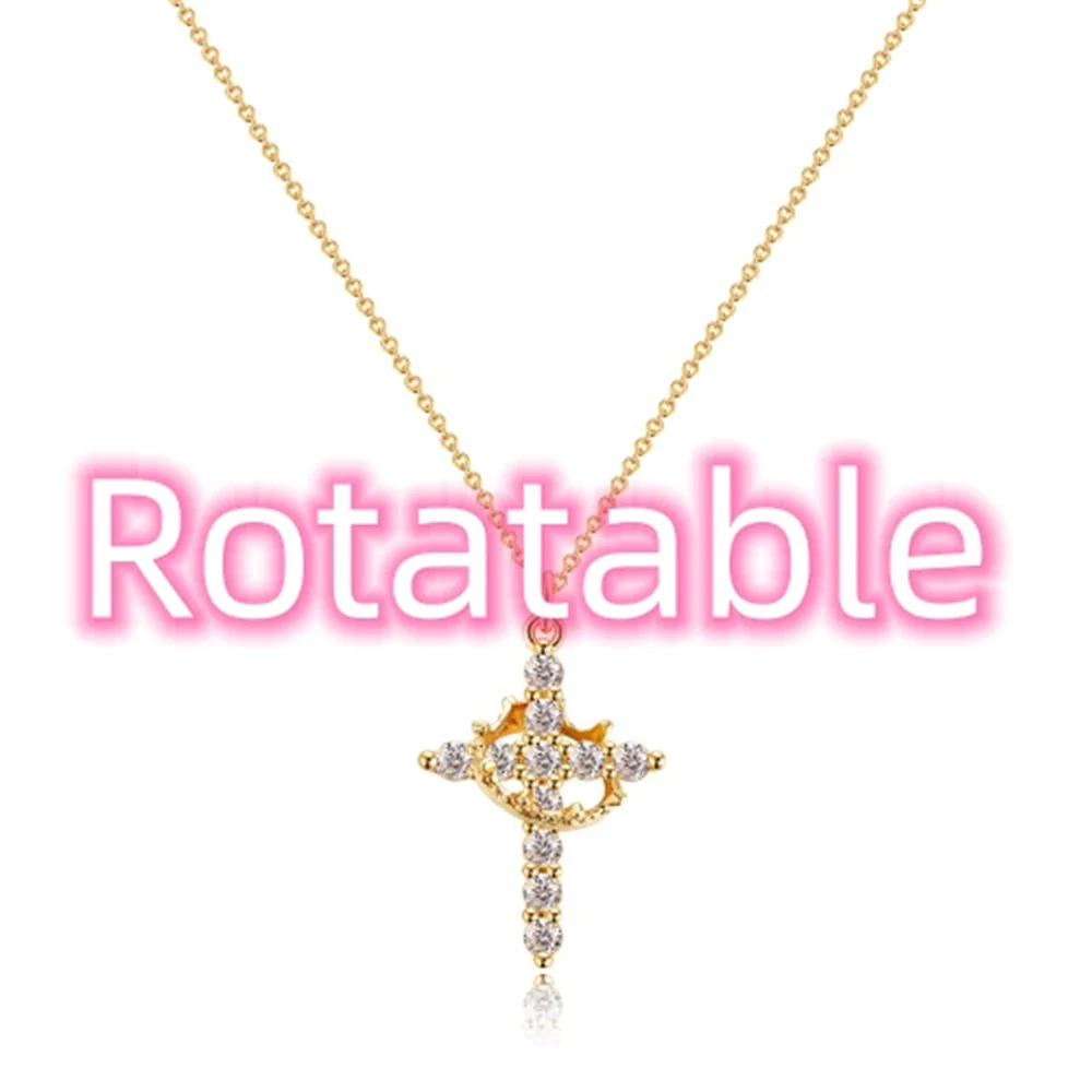 Rotatable Cross Crown Necklace - Image 9