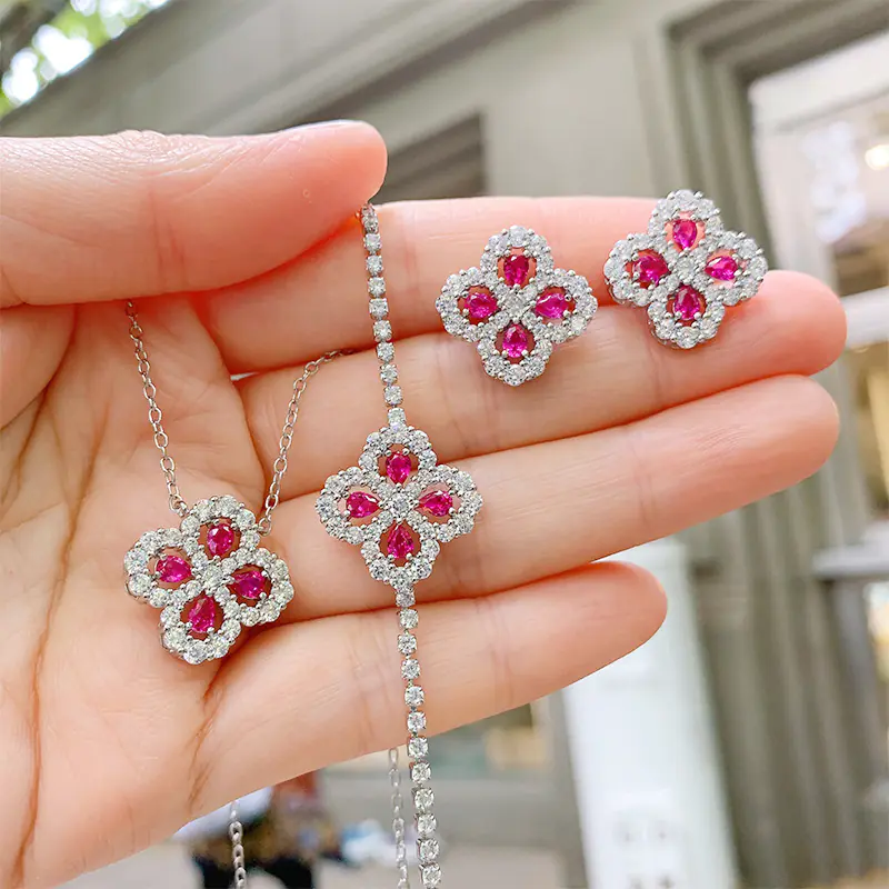 Ruby Square Bracelet - Women's Mother's Day Jewelry - Image 2