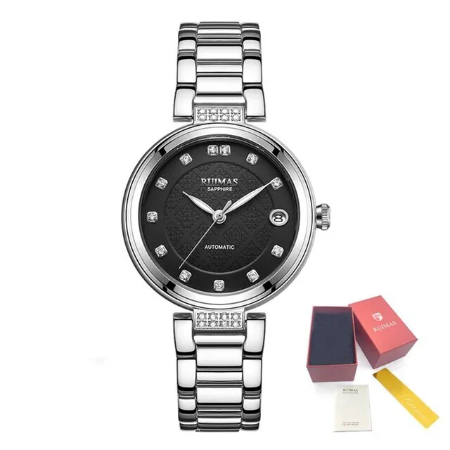 RUIMAS Women Automatic Mechanical Watch Steel Strap Ladies Business Wrist Watch Fashion Waterproof Date Clock Montre Femme 6756 - Image 10