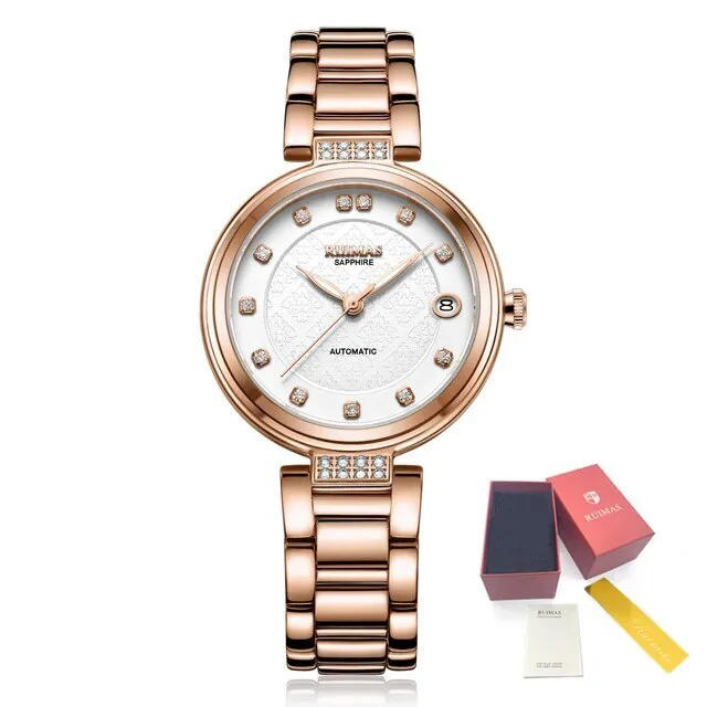 RUIMAS Women Automatic Mechanical Watch Steel Strap Ladies Business Wrist Watch Fashion Waterproof Date Clock Montre Femme 6756 - Image 7